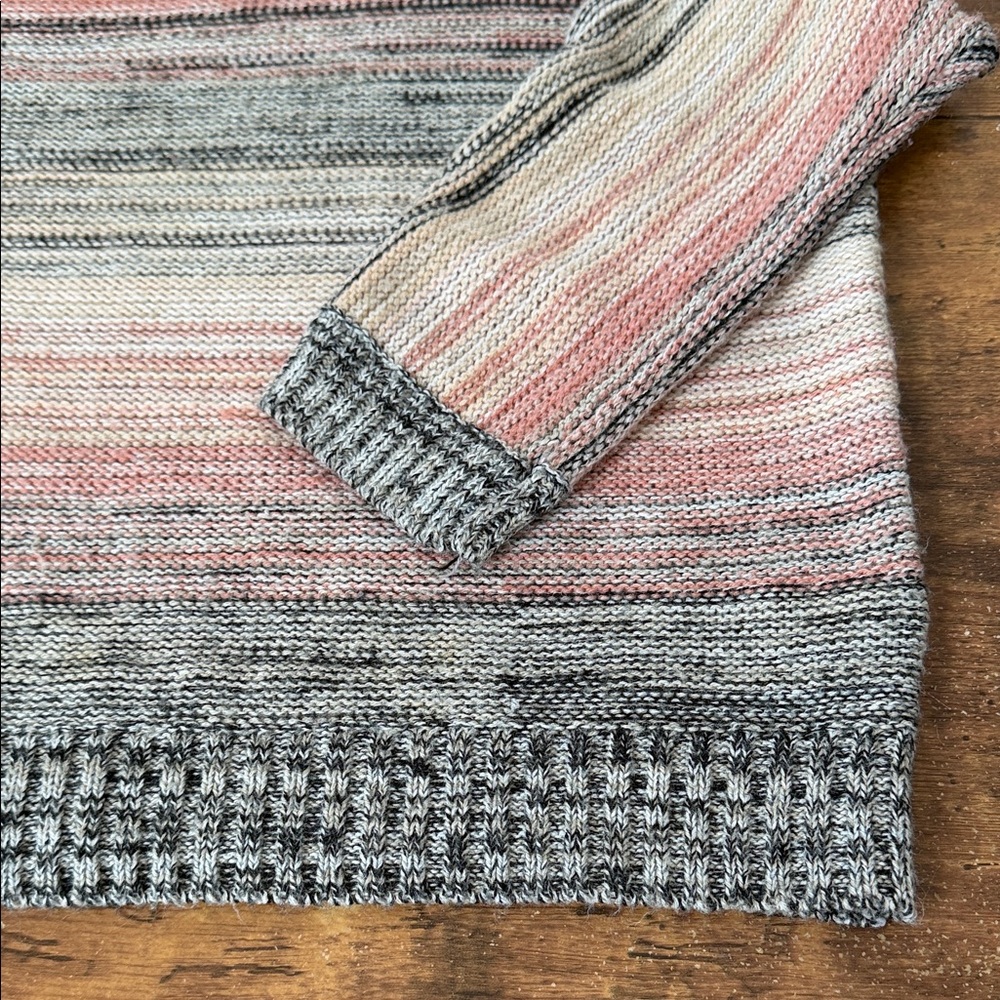 JohnPaulRichard Striped Scoop Neck Sweater in Pink, Gray, Cream - Picture 3 of 6